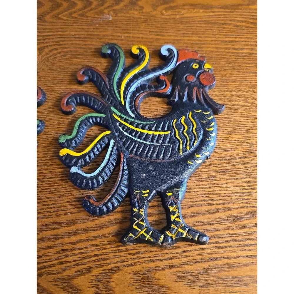 2‎ Vintage Rooster Trivets